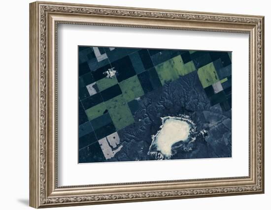 Satellite view of fields near Bladworth, Saskatchewan, Canada-null-Framed Photographic Print