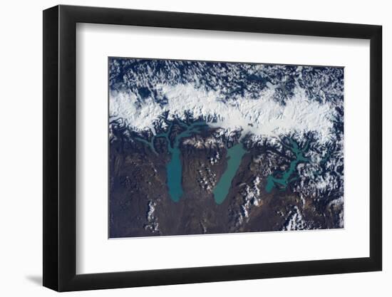 Satellite view of Glaciers of Patagonia, Natales Glaciers of Patagonia, Natales, Magallanes and...-null-Framed Photographic Print