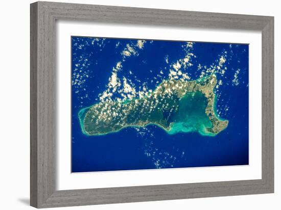 Satellite view of Grand Cayman-null-Framed Photographic Print