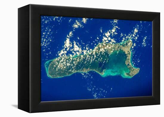 Satellite view of Grand Cayman-null-Framed Premier Image Canvas