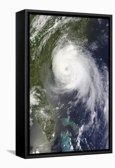 Satellite View of Hurricane Arthur-null-Framed Premier Image Canvas