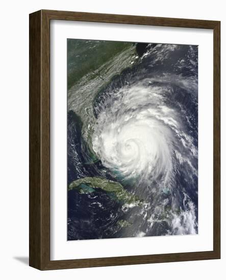 Satellite View of Hurricane Irene over the Bahamas.-Stocktrek Images-Framed Photographic Print