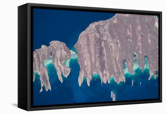 Satellite view of Isla del Espiritu and Isla Partida in Gulf of California, Baja California Sur...-null-Framed Premier Image Canvas