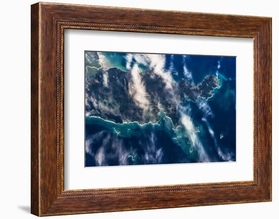 Satellite view of islands of New Zealand-null-Framed Photographic Print