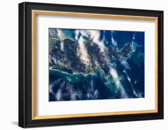 Satellite view of islands of New Zealand-null-Framed Photographic Print