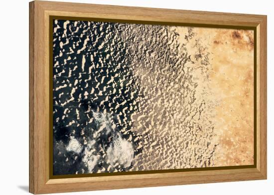 Satellite view of Lake Chad near Diffa, Niger-null-Framed Premier Image Canvas