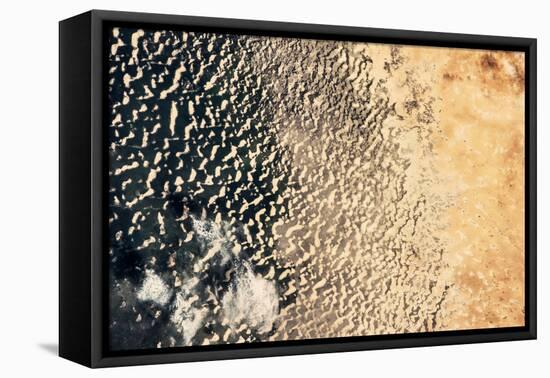 Satellite view of Lake Chad near Diffa, Niger-null-Framed Premier Image Canvas