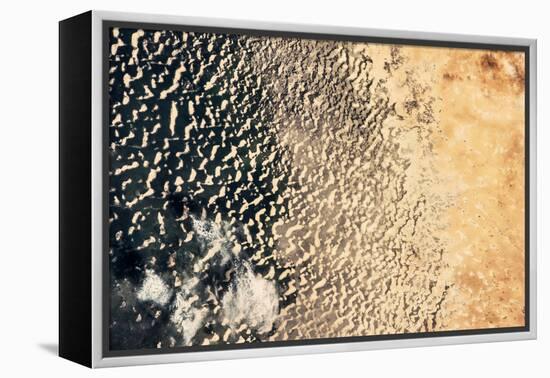 Satellite view of Lake Chad near Diffa, Niger-null-Framed Premier Image Canvas