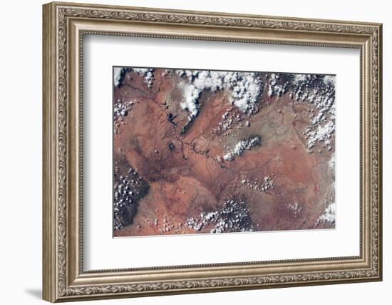 Satellite view of Lake Powell and Colorado River, Glen Canyon, Utah-Arizona, USA-null-Framed Photographic Print