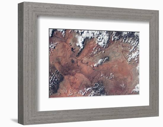 Satellite view of Lake Powell and Colorado River, Glen Canyon, Utah-Arizona, USA-null-Framed Photographic Print