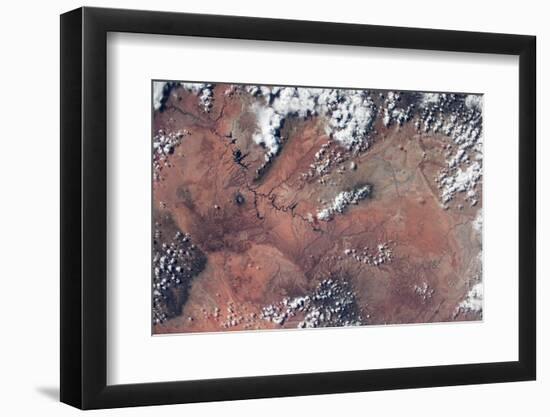 Satellite view of Lake Powell and Colorado River, Glen Canyon, Utah-Arizona, USA-null-Framed Photographic Print