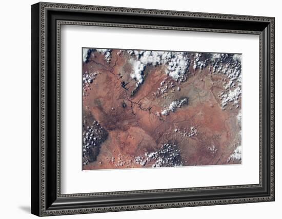 Satellite view of Lake Powell and Colorado River, Glen Canyon, Utah-Arizona, USA-null-Framed Photographic Print