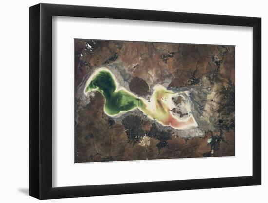 Satellite view of Lake Urmia in East Azerbaijan, Iran-null-Framed Photographic Print