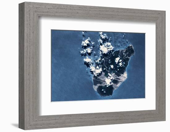 Satellite view of Montserrat Island, British Overseas Territory-null-Framed Photographic Print