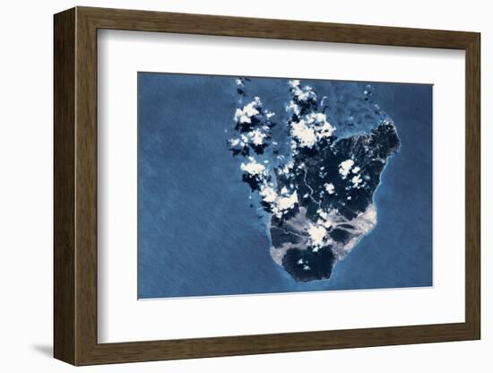 Satellite view of Montserrat Island, British Overseas Territory-null-Framed Photographic Print