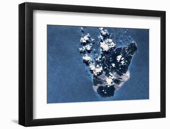 Satellite view of Montserrat Island, British Overseas Territory-null-Framed Photographic Print