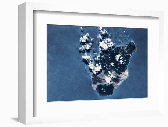 Satellite view of Montserrat Island, British Overseas Territory-null-Framed Photographic Print