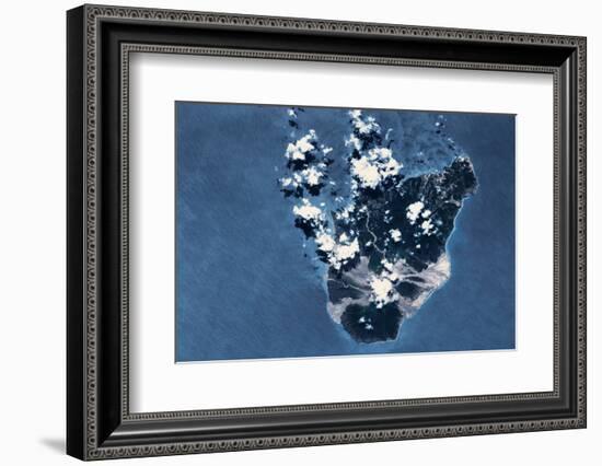 Satellite view of Montserrat Island, British Overseas Territory-null-Framed Photographic Print