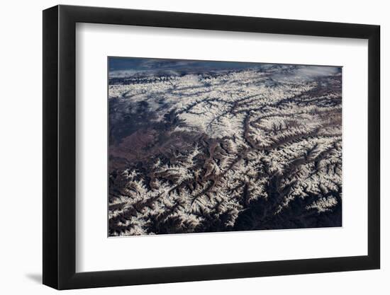 Satellite view of mountain range, The Himalayas, Punjab, Pakistan-null-Framed Photographic Print