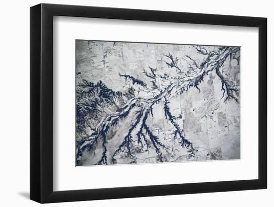 Satellite view of Neobrara River near Newman Grove, Nebraska, USA-null-Framed Photographic Print