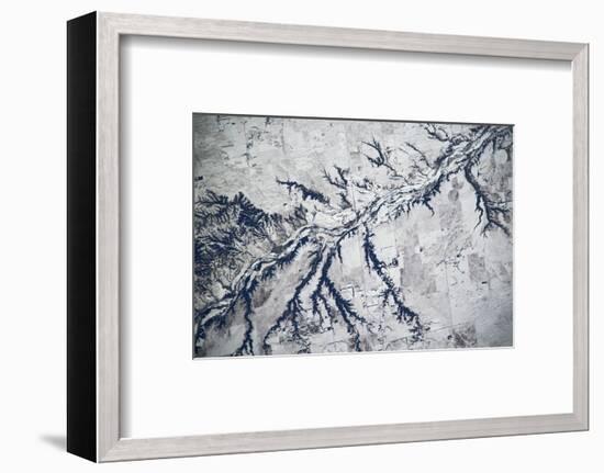 Satellite view of Neobrara River near Newman Grove, Nebraska, USA-null-Framed Photographic Print