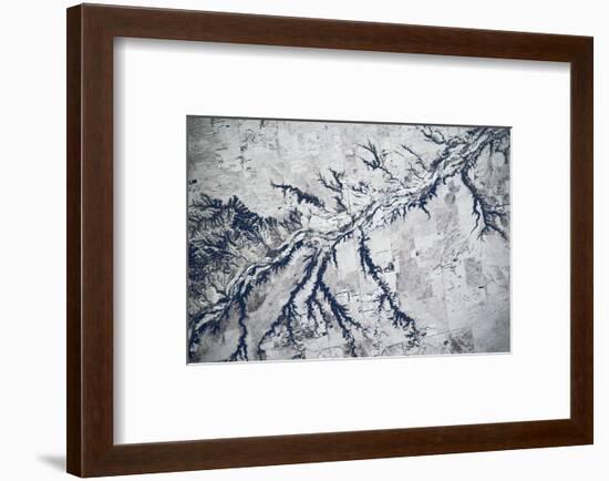 Satellite view of Neobrara River near Newman Grove, Nebraska, USA-null-Framed Photographic Print