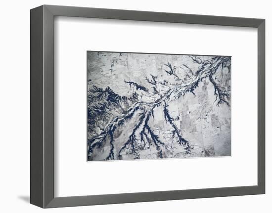 Satellite view of Neobrara River near Newman Grove, Nebraska, USA-null-Framed Photographic Print