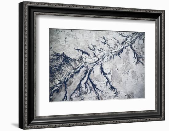 Satellite view of Neobrara River near Newman Grove, Nebraska, USA-null-Framed Photographic Print