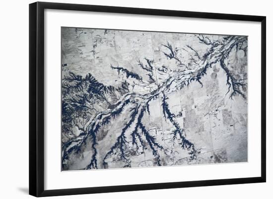 Satellite view of Neobrara River near Newman Grove, Nebraska, USA-null-Framed Photographic Print