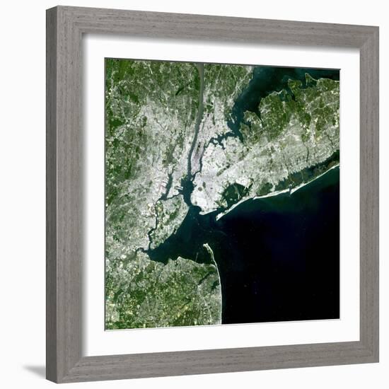 Satellite View of New York City-Stocktrek Images-Framed Photographic Print