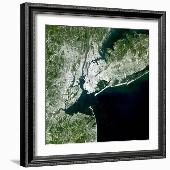 Satellite View of New York City-Stocktrek Images-Framed Photographic Print