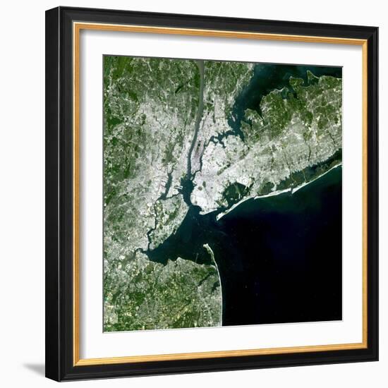 Satellite View of New York City-Stocktrek Images-Framed Photographic Print