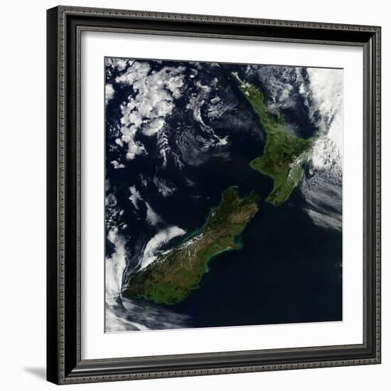 Satellite View of New Zealand-Stocktrek Images-Framed Photographic Print