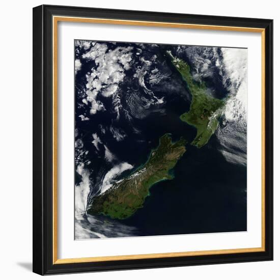 Satellite View of New Zealand-Stocktrek Images-Framed Photographic Print