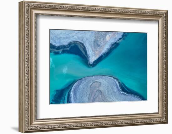 Satellite view of North Aral Sea, Karandy Region, Kazakhstan-null-Framed Photographic Print