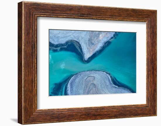 Satellite view of North Aral Sea, Karandy Region, Kazakhstan-null-Framed Photographic Print