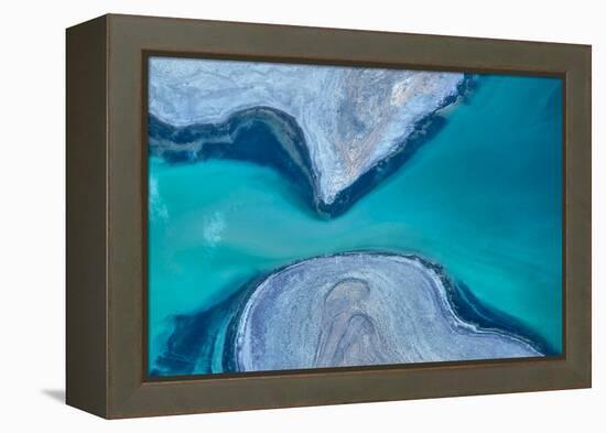 Satellite view of North Aral Sea, Karandy Region, Kazakhstan-null-Framed Premier Image Canvas