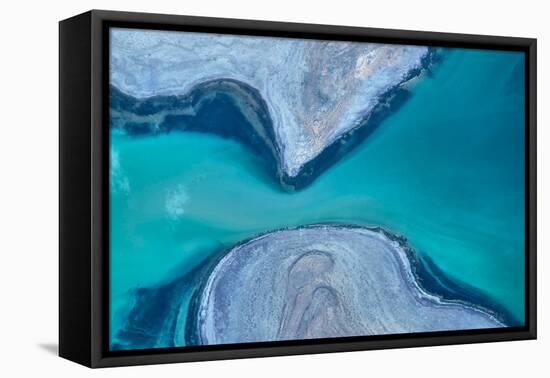 Satellite view of North Aral Sea, Karandy Region, Kazakhstan-null-Framed Premier Image Canvas