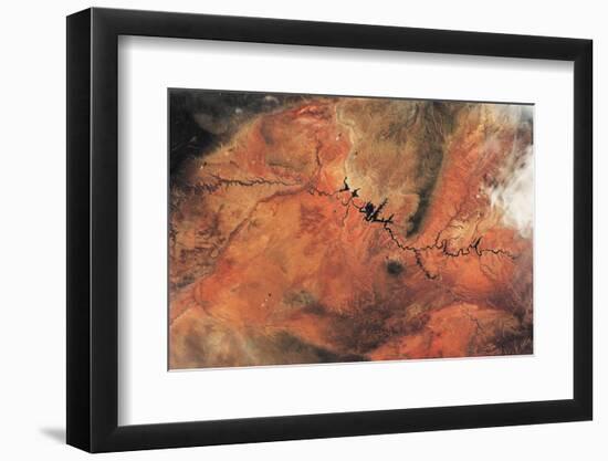 Satellite view of Novajo Nation Reservation and Lake Powell, Grand Canyon, Arizona, USA-null-Framed Photographic Print