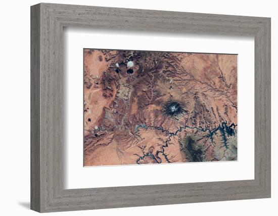 Satellite view of Novajo Nation Reservation and Lake Powell, Grand Canyon, Arizona, USA-null-Framed Photographic Print