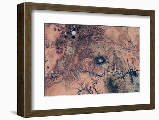 Satellite view of Novajo Nation Reservation and Lake Powell, Grand Canyon, Arizona, USA-null-Framed Photographic Print