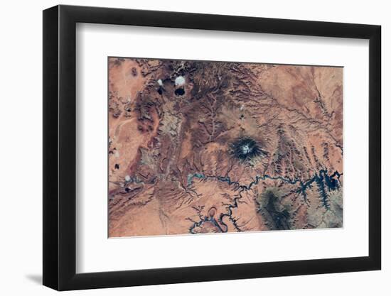 Satellite view of Novajo Nation Reservation and Lake Powell, Grand Canyon, Arizona, USA-null-Framed Photographic Print