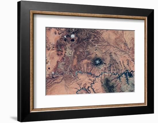 Satellite view of Novajo Nation Reservation and Lake Powell, Grand Canyon, Arizona, USA-null-Framed Photographic Print