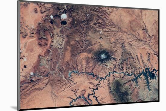 Satellite view of Novajo Nation Reservation and Lake Powell, Grand Canyon, Arizona, USA-null-Mounted Photographic Print