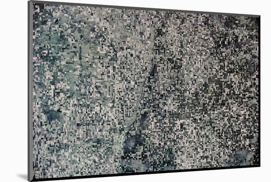 Satellite view of Oklahoma City, Oklahoma, USA-null-Mounted Photographic Print