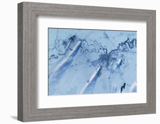 Satellite view of Pavlodar Province, Kazakhstan-null-Framed Photographic Print