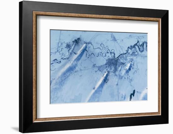 Satellite view of Pavlodar Province, Kazakhstan-null-Framed Photographic Print