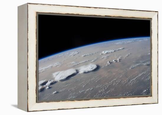 Satellite view of planet Earth showing Borgou area in Benin-null-Framed Premier Image Canvas