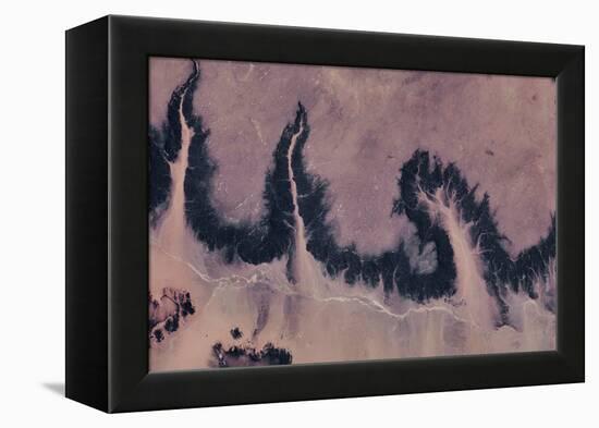 Satellite view of river near Agades, Niger-null-Framed Premier Image Canvas