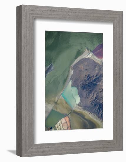 Satellite view of salt evaporation ponds at Great Salt Lake, Utah, USA-null-Framed Photographic Print